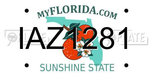 IAZ1281 Florida License Plate