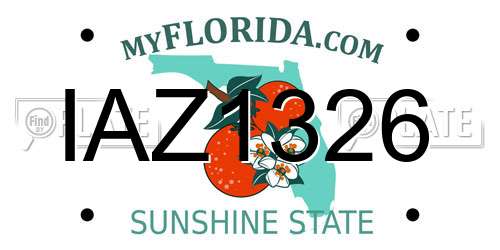 IAZ1326 Florida License Plate
