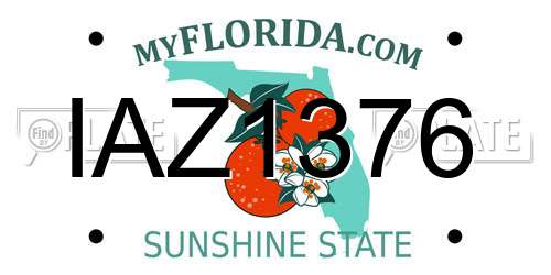 IAZ1376 Florida License Plate