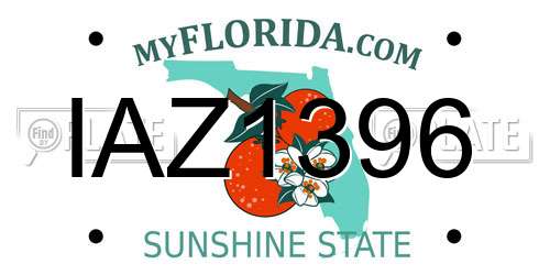 IAZ1396 Florida License Plate