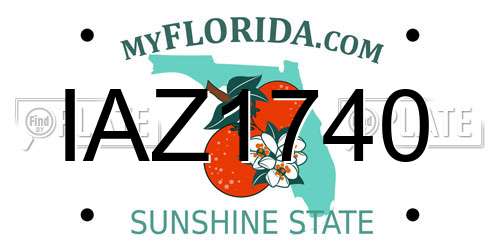 IAZ1740 Florida License Plate