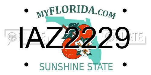 IAZ2229 Florida License Plate