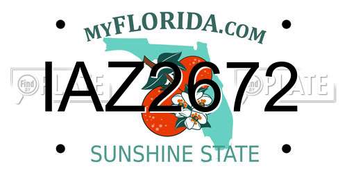 IAZ2672 Florida License Plate
