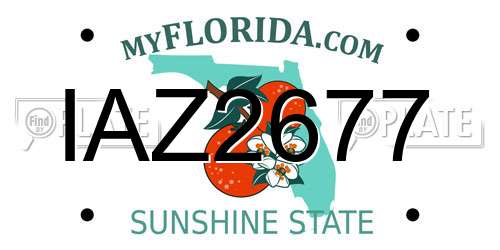 IAZ2677 Florida License Plate