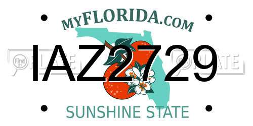 IAZ2729 Florida License Plate