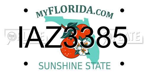 IAZ3385 Florida License Plate