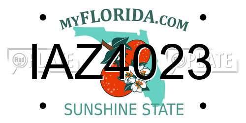 IAZ4023 Florida License Plate