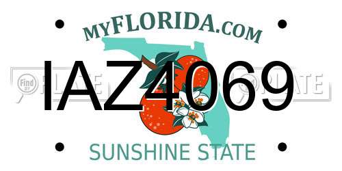IAZ4069 Florida License Plate