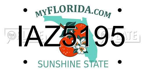 IAZ5195 Florida License Plate