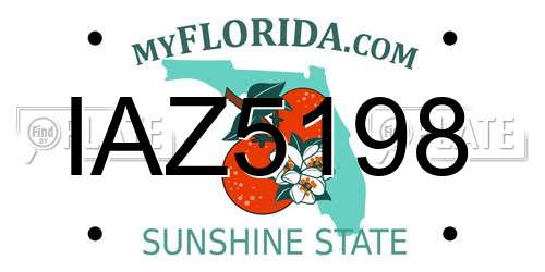 IAZ5198 Florida License Plate