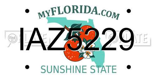 IAZ5229 Florida License Plate