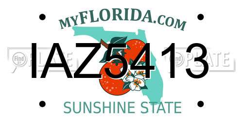 IAZ5413 Florida License Plate