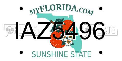IAZ5496 Florida License Plate