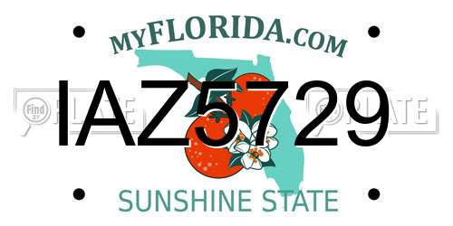 IAZ5729 Florida License Plate