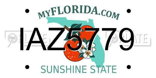 IAZ5779 Florida License Plate