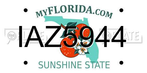 IAZ5944 Florida License Plate