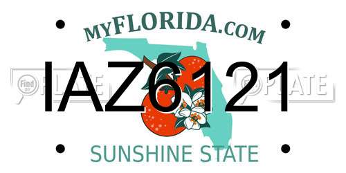 IAZ6121 Florida License Plate