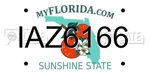 IAZ6166 Florida License Plate