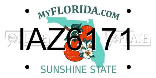 IAZ6171 Florida License Plate