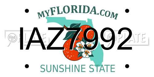 IAZ7992 Florida License Plate