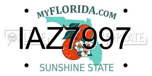 IAZ7997 Florida License Plate