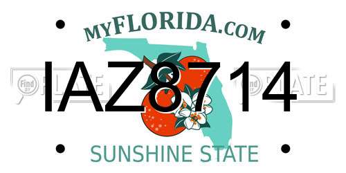 IAZ8714 Florida License Plate