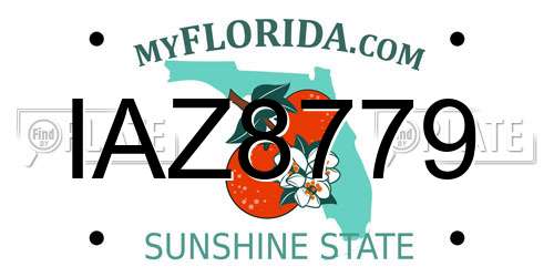 IAZ8779 Florida License Plate