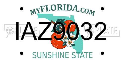 IAZ9032 Florida License Plate