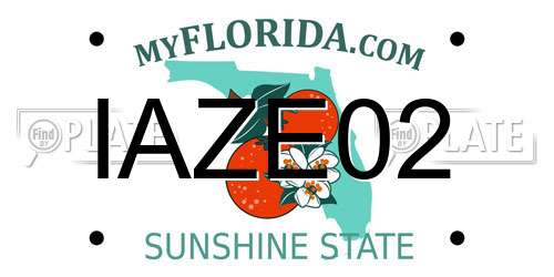 IAZE02 Florida License Plate