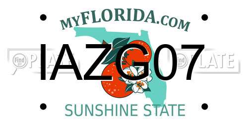 IAZG07 Florida License Plate