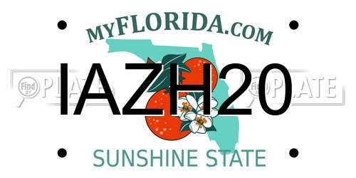 IAZH20 Florida License Plate