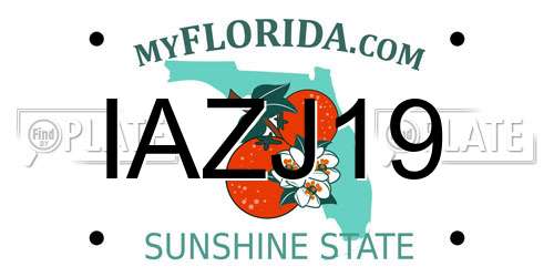 IAZJ19 Florida License Plate