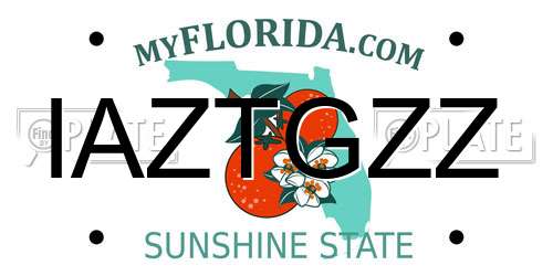 IAZTGZZ Florida License Plate