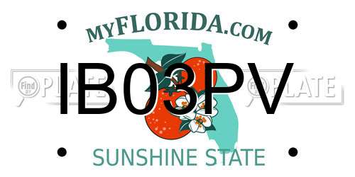IB03PV Florida License Plate