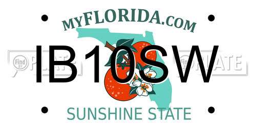 IB10SW Florida License Plate