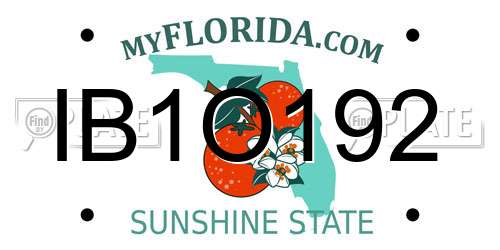 IB1O192 Florida License Plate