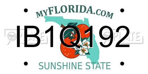 IB1Q192 Florida License Plate