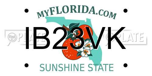 IB23VK Florida License Plate