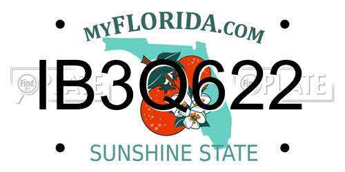 IB3Q622 Florida License Plate