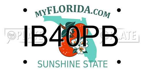 IB40PB Florida License Plate