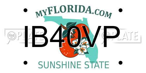 IB40VP Florida License Plate