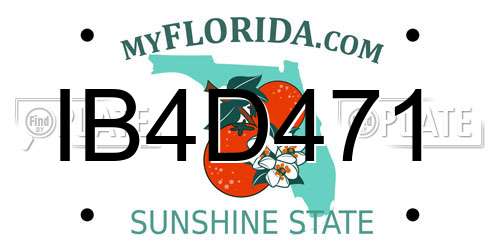 IB4D471 Florida License Plate