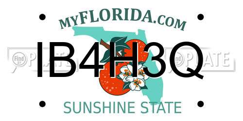 IB4H3Q Florida License Plate