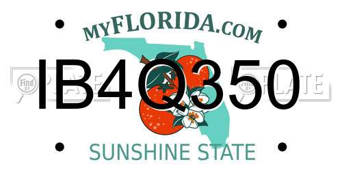 IB4Q350 Florida License Plate