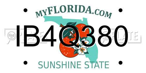 IB4Q380 Florida License Plate