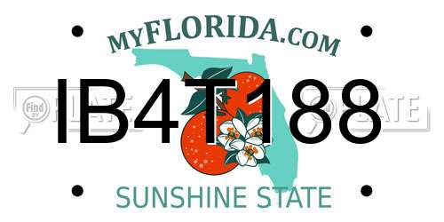 IB4T188 Florida License Plate