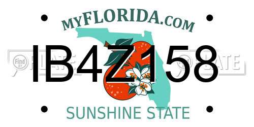 IB4Z158 Florida License Plate
