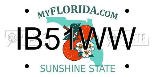 IB51WW Florida License Plate