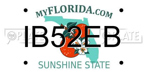 IB52EB Florida License Plate