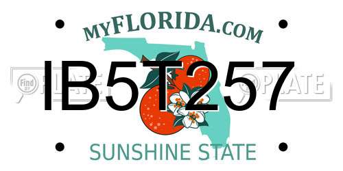 IB5T257 Florida License Plate